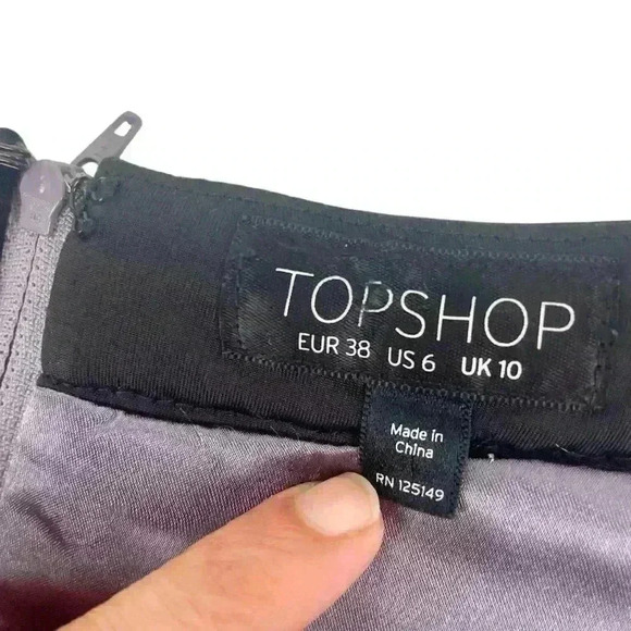 Topshop Silver Sequin Flare Mini Skater  Skirt, US 6 Party, New Year’s Glittery - Picture 11 of 16